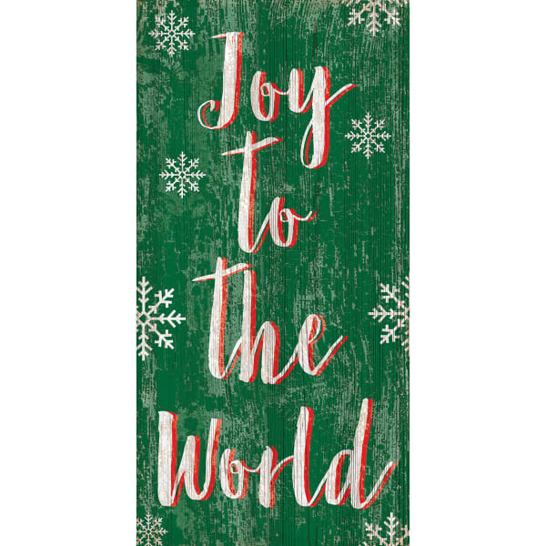 FAN CREATIONS 5 x 10 in. Joy to the World Vertical Holiday Sign