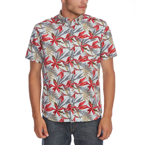 ARTISTRY IN MOTION Guys' Tropical Print Woven Short-Sleeve Shirt