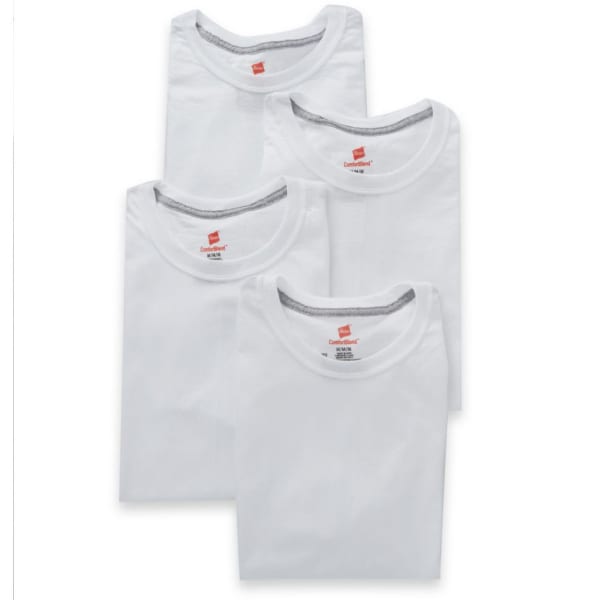 HANES Men's ComfortBlend Crew Undershirts, 4-Pack