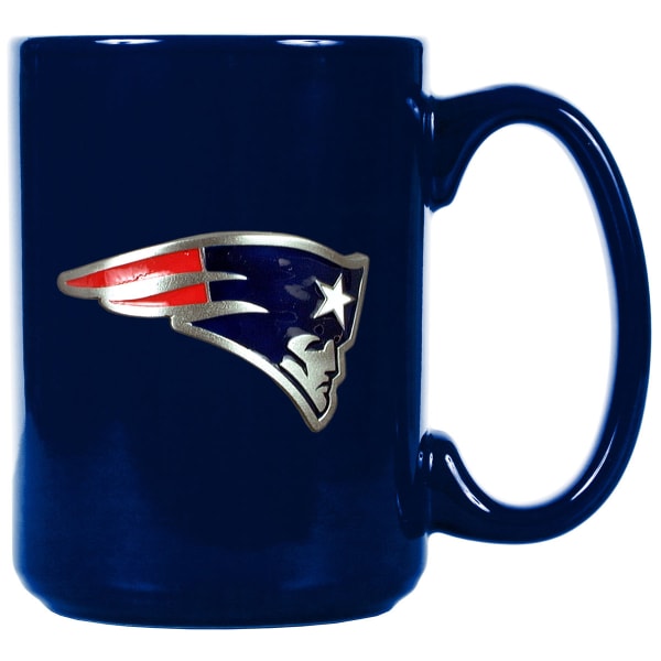 NEW ENGLAND PATRIOTS 15 oz. 3D Metal Emblem Ceramic Mug