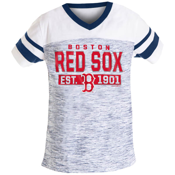 BOSTON RED SOX Girls' Short-Sleeve Space Dye Jersey Tee