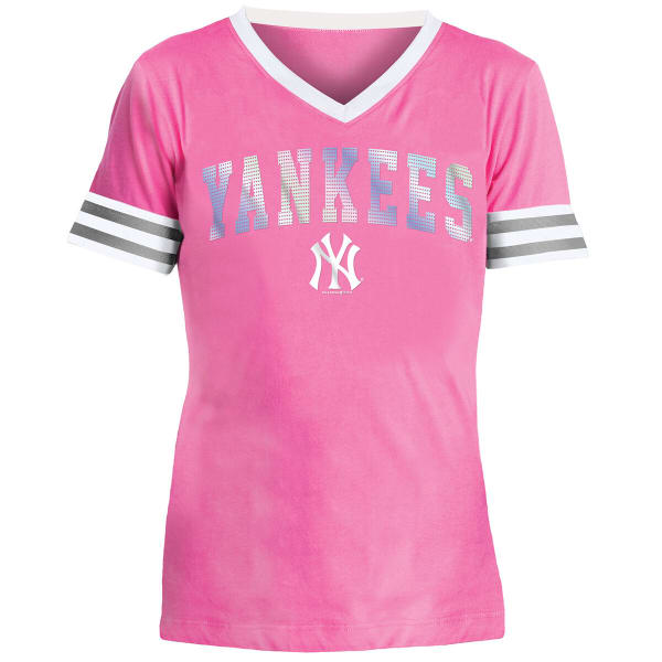 NEW YORK YANKEES  Girls' Short-Sleeve V-neck Tee