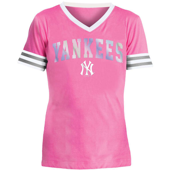 NEW YORK YANKEES Girls' Pinstripe V-Neck Jersey - Bob's Stores