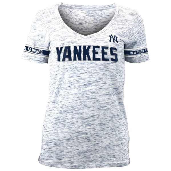 NEW YORK YANKEES Women's Space Dye Short Sleeve V-Neck Tee