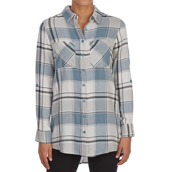 MAISON COUPE Women's Button-Front Woven 3/4-Sleeve Shirt