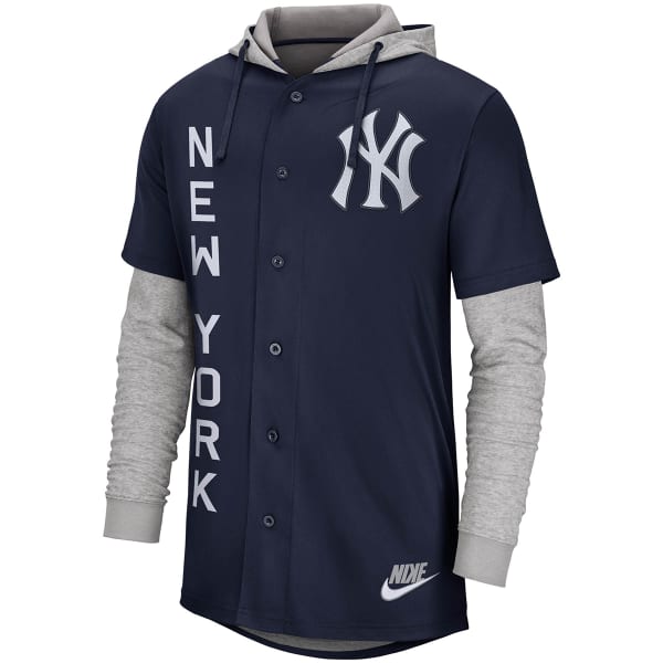 NEW YORK YANKEES Men's Jersey Button-Up Hoodie