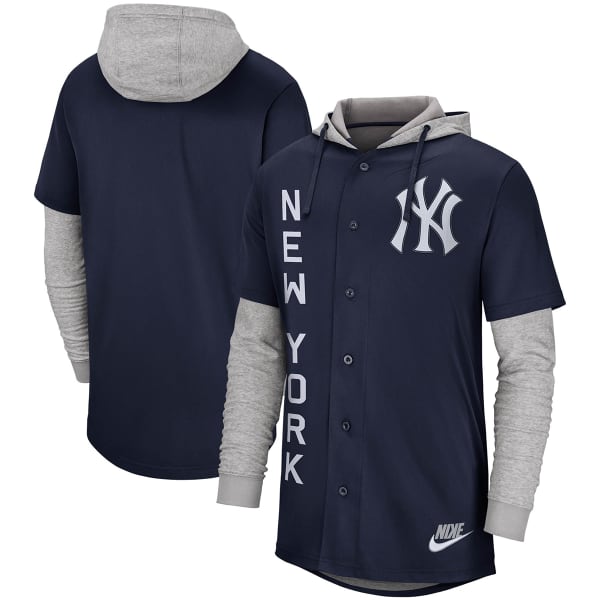 NEW YORK YANKEES Men's Jersey Button-Up Hoodie