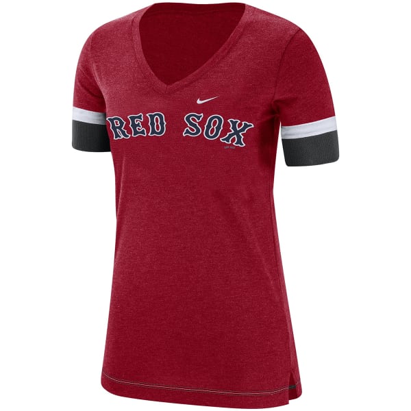 BOSTON RED SOX Women's V-Neck Short-Sleeve Tee