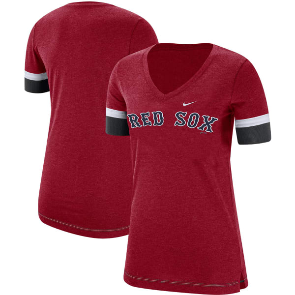 BOSTON RED SOX Women's V-Neck Short-Sleeve Tee