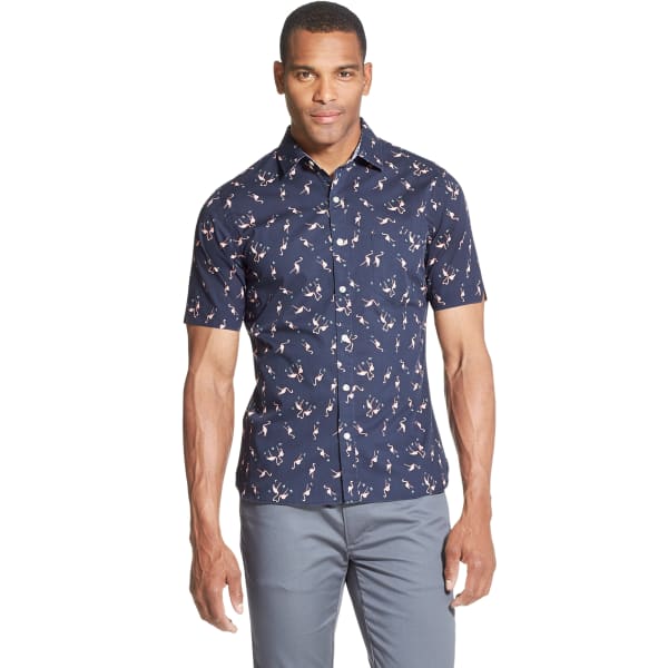 VAN HEUSEN Men's Never Tuck Slim Fit Short-Sleeve Shirt - Bob’s Stores