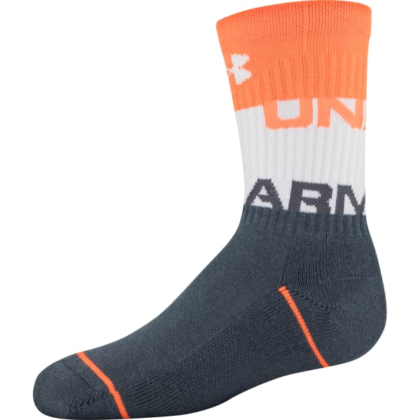 UNDER ARMOUR Boys' Phenom 5.0 Crew Socks, 3-Pack