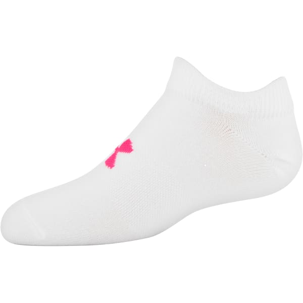 UNDER ARMOUR Girls' Essential No Show Socks, 6-Pack