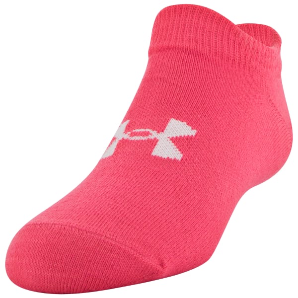 UNDER ARMOUR Girls' Essential No Show Socks, 6-Pack