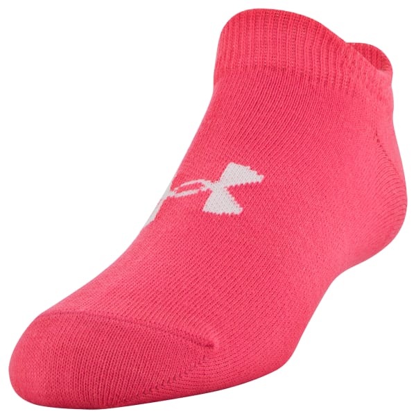 UNDER ARMOUR Girls' Essential No Show Socks, 6-Pack