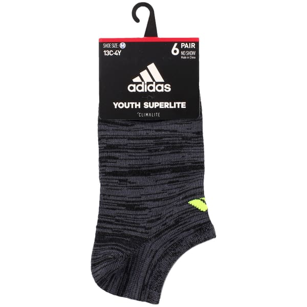 ADIDAS Boys' Superlight No Show Socks, 6-Pack