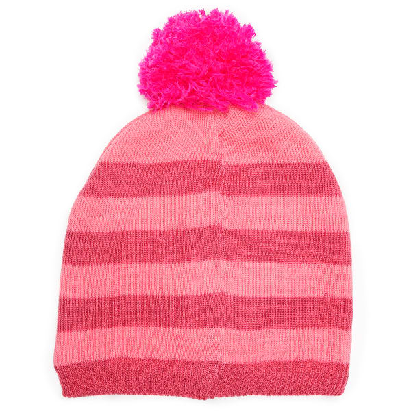 NOLAN Girls' Heart Stripe Pom Cold Weather Hat