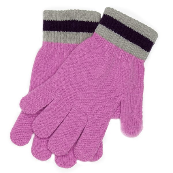 NOLAN Girls' Patterned Pom Knit Hat and Gloves Set