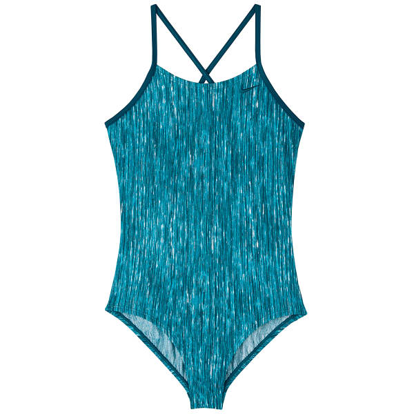 NIKE Big Girls' Rush Heather Crossback One-Piece Swimsuit