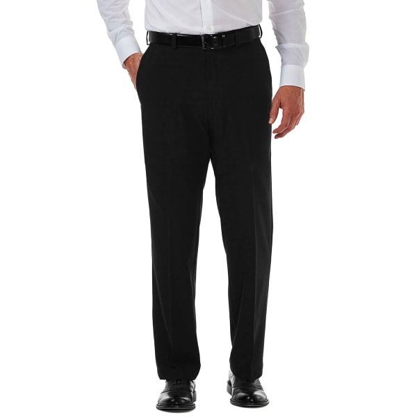 HAGGAR Men's Cool 18 Classic Fit Flat Front Pro Pant