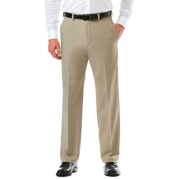 HAGGAR Men's Cool 18 Classic Fit Flat Front Pro Pant