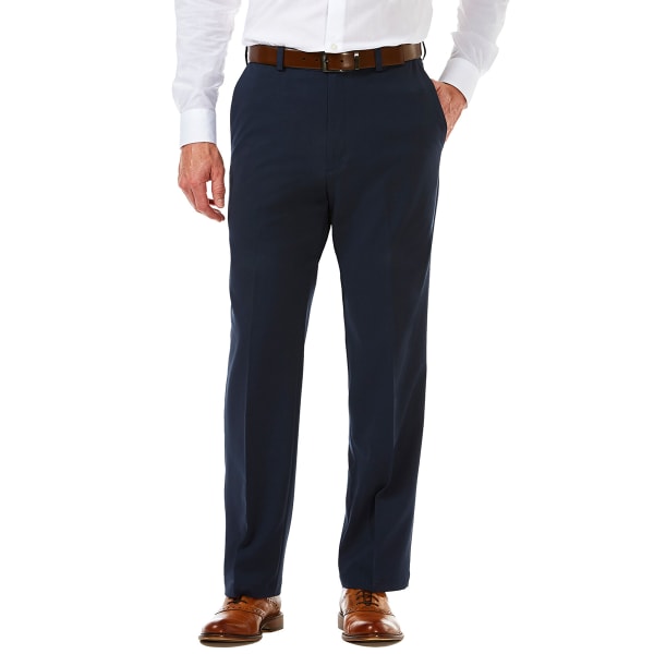 HAGGAR Men's Cool 18 Classic Fit Flat Front Pro Pant