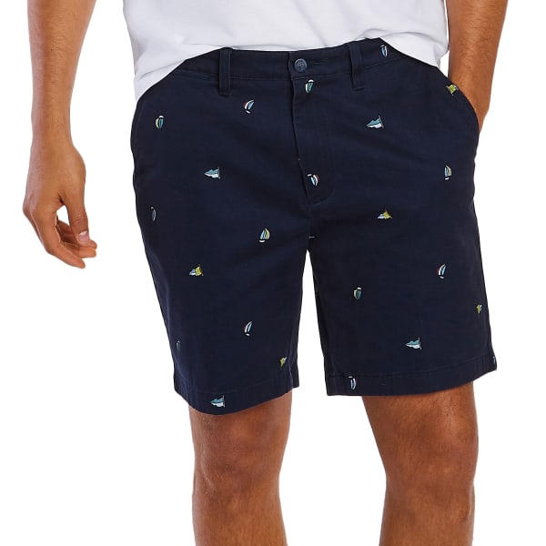 NAUTICA Men's Stretch Sailboat Flag Deck Shorts