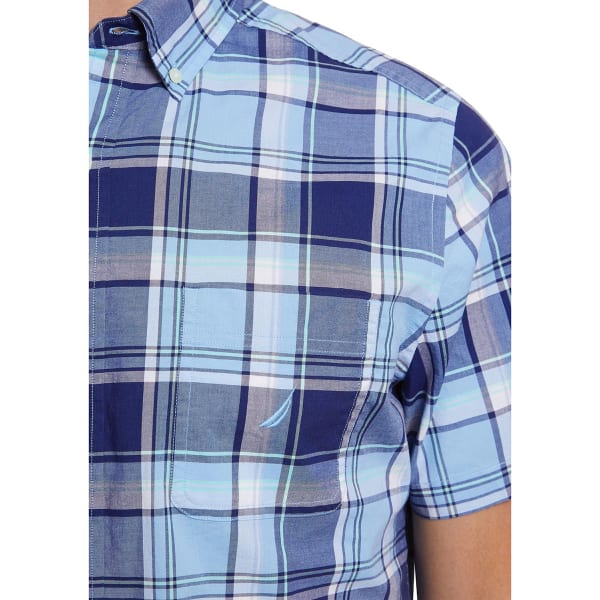 NAUTICA Men's Stretch Poplin Short-Sleeve Classic Fit Shirt