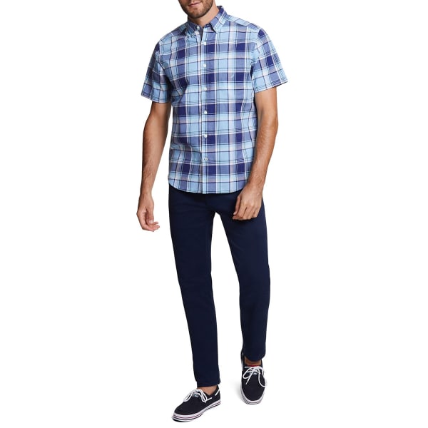 NAUTICA Men's Stretch Poplin Short-Sleeve Classic Fit Shirt