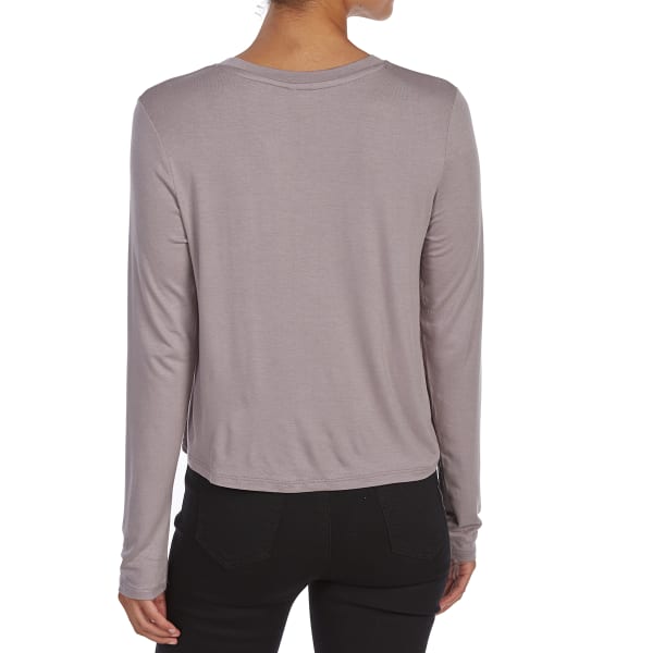 TRESICS FEMME Juniors' Crewneck Long-Sleeve Crop Top