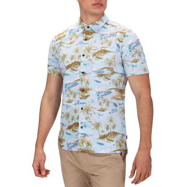 HURLEY Young Men's Outrigger Woven Short-Sleeve Shirt