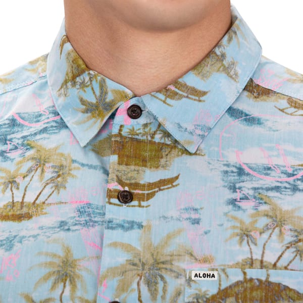 HURLEY Young Men's Outrigger Woven Short-Sleeve Shirt