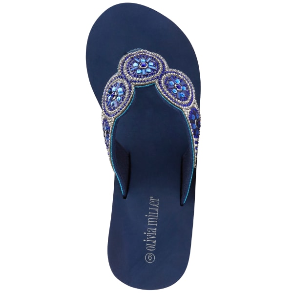 OLIVIA MILLER Women's Circle Wedge Flip Flops