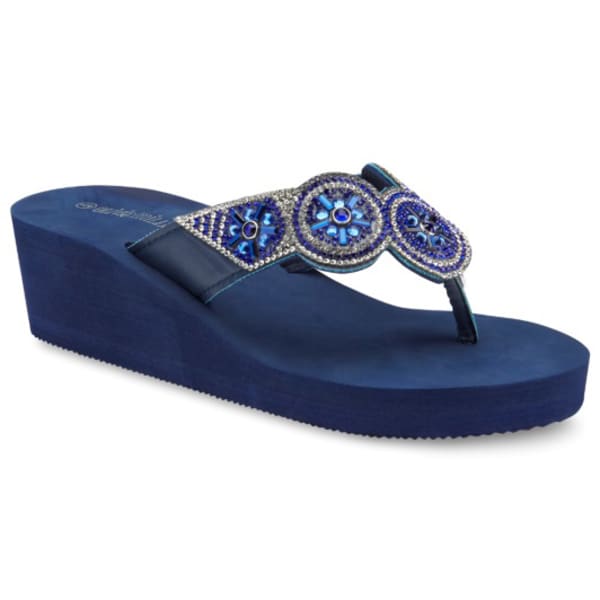 OLIVIA MILLER Women's Circle Wedge Flip Flops