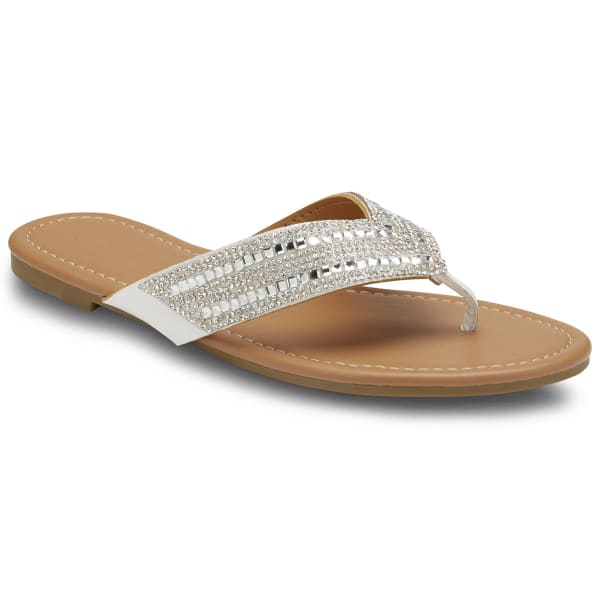 OLIVIA MILLER Women's Rhinestone Thong Sandals