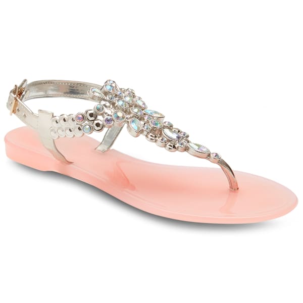 OLIVIA MILLER Women's Rhinestone Jelly Sandals