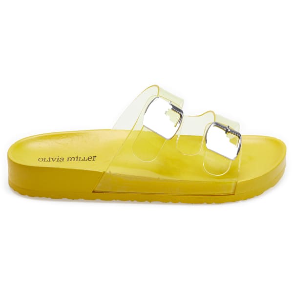 OLIVIA MILLER Women's Jelly Double Band Slide Sandals