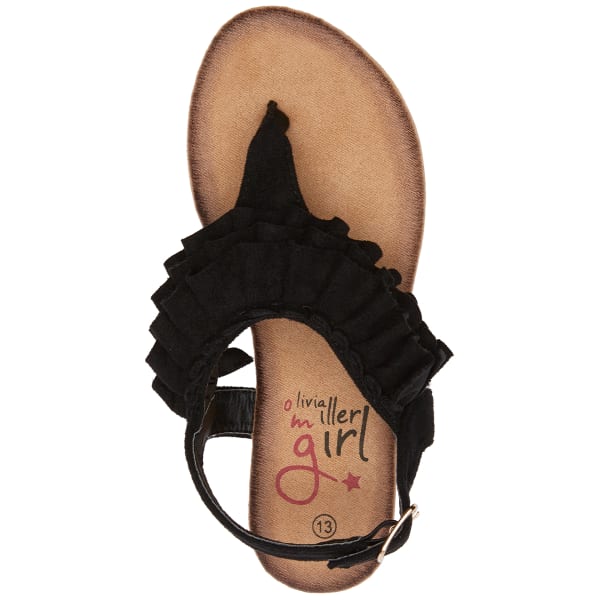 OLIVIA MILLER Girls' OMG Ruffle Sandals