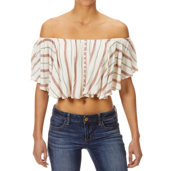 ANGIE Juniors' Cropped Off The Shoulder Top