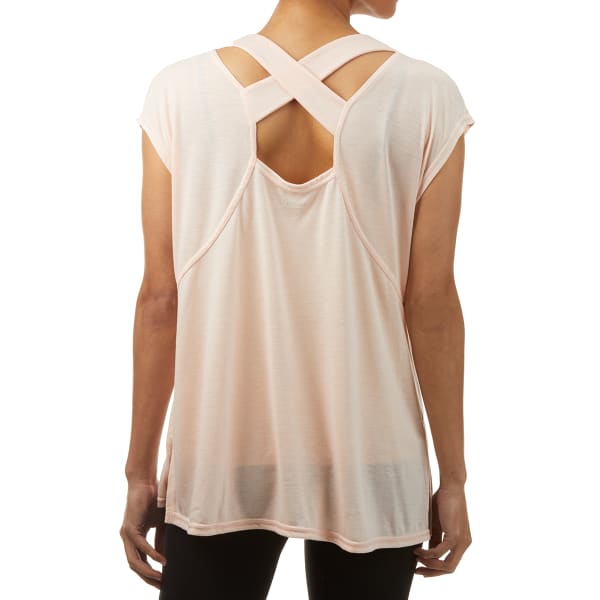 CALVIN KLEIN PERFORMANCE Women's Performance Cap-Sleeve Crisscross Back Tee