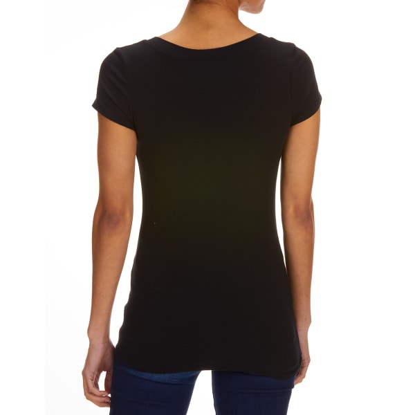 AMBIANCE Juniors' Basic Short-Sleeve V-Neck Tee