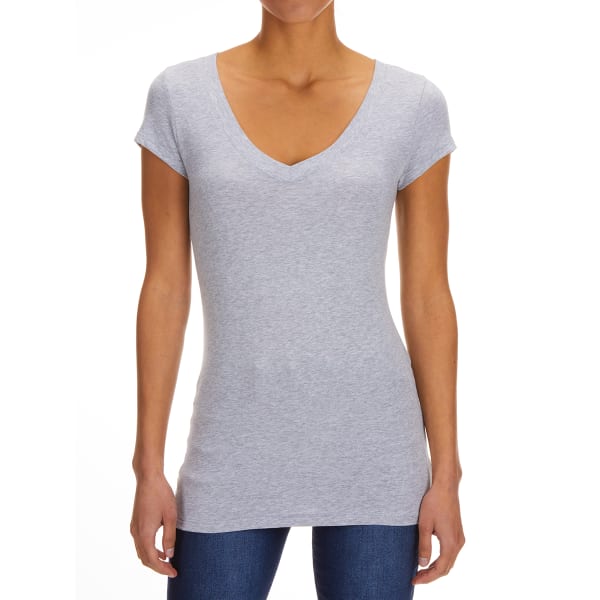 AMBIANCE Juniors' Basic Short-Sleeve V-Neck Tee