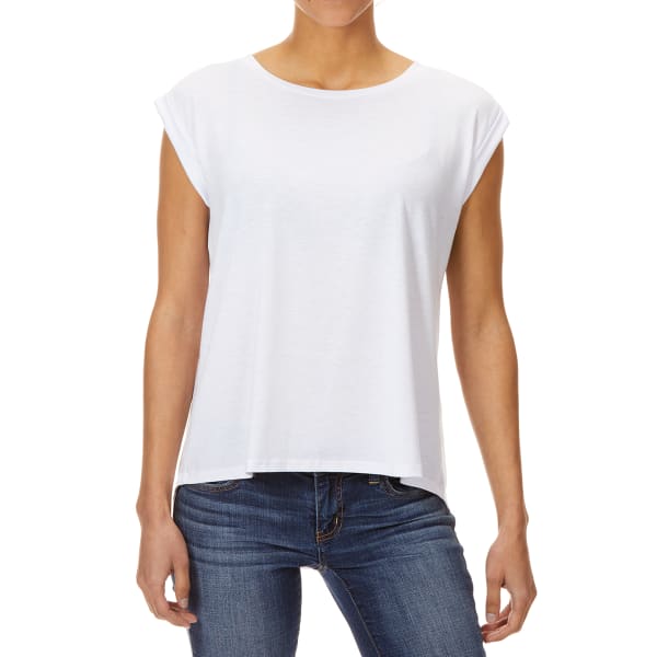 TRESICS FEMME Women's Cap Sleeve Melange Knit Tee