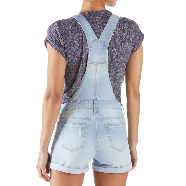 BLUE SPICE Juniors' Denim Shortall Overalls