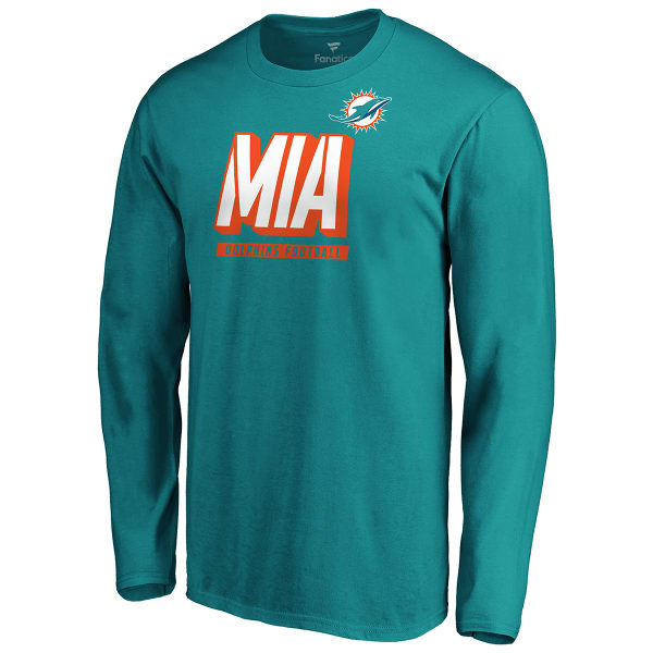 MIAMI DOLPHINS Men's Tricode Logo Long-Sleeve Tee