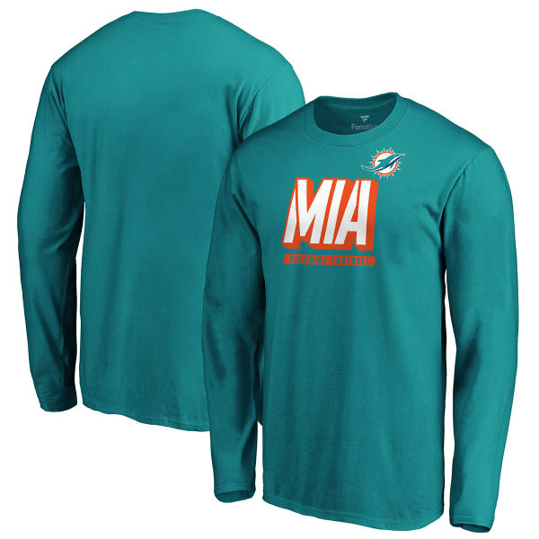 MIAMI DOLPHINS Men's Tricode Logo Long-Sleeve Tee