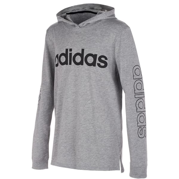 ADIDAS Toddler Boys' Long-Sleeve Hooded Linear Logo Tee