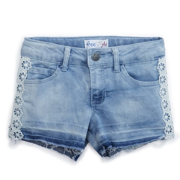 FREESTYLE Girls' Maranda Denim Crochet Shorts