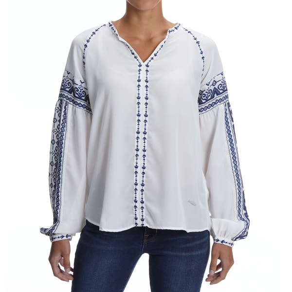 MAISON COUPE Women's Embroidered Long-Sleeve Shirt