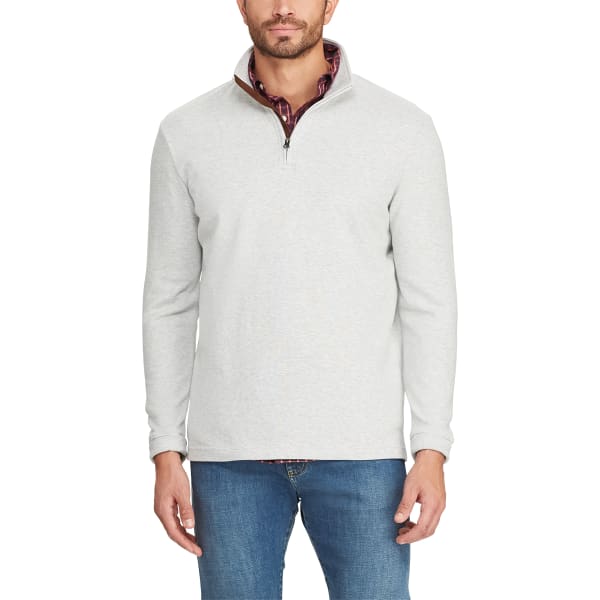 CHAPS Men's Quarter-Zip Mock Neck Pullover Polo