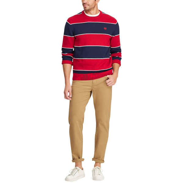 CHAPS Men's Promo Crewneck Striped Sweater